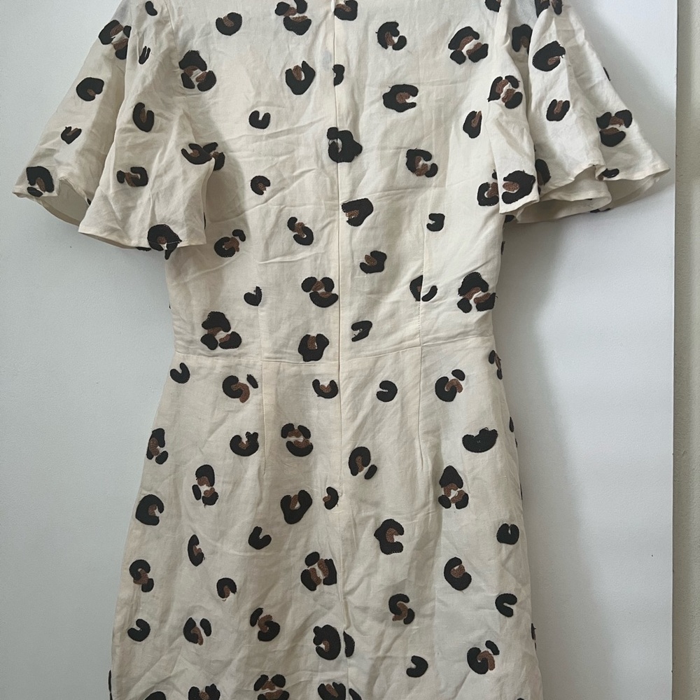 Red Carter Cream and Black Ruffled Puff Sleeve Mini Dress - Picture 4 of 8